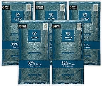 Auro 32% White Chocolate 5 Pack - Filipino Chocolate - Premium, Made At Origin, Direct Trade, Bean-to-Bar, Woman Owned, BIPOC Owned - Halal - Bundle