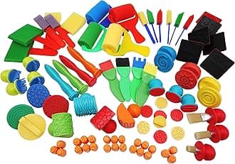 Bumper mark making set for painting | Set includes 83 unique paint mark making tools | Kids painting set