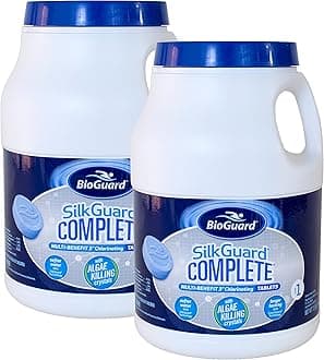 BioGuard SilkGuard Complete 3” Chlorinating Tablets, 7.5 lb, Pack of 2, Chlorine Tablets for Sanitizing Swimming Pools