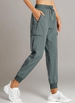 Libin Women's Cargo Joggers Lightweight Quick Dry Hiking Trousers Athletic Workout Lounge Casual Outdoor