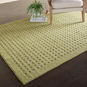 ZARACARPETS Solid Plain Exported Quality Hand Made Carpets and Rug Size 8 Feet by 10 Feet (8x10 feet) Loop Olive