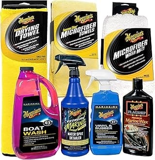 Meguiar's Boat/RV Starter Kit - Detailing for Pro RV and Boat Detailing - Wash Acts as a Gelcoat Cleaner, Synthetic Wax for Long-Lasting Protection with UV Protection - Includes Detailing Accessories