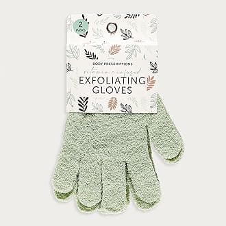 2 Pack Exfoliating Gloves Infused with Vitamin C for Bath or Shower, 4 Textured Gloves, Loofah, Shower and Spa Exfoliators for Women and Men for Clean, Soft, Skin, by Body Prescriptions
