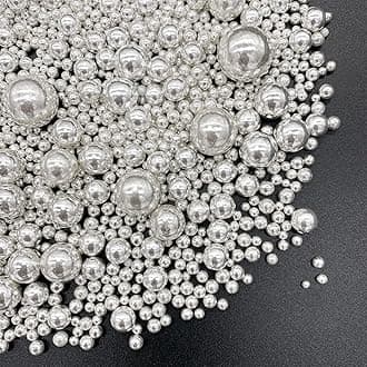 Weraru Edible Silver Pearl Sugar Sprinkles Candy Mixing Size Baking Edible Cake Decorations Cupcake Toppers Cookie Decorating Celebrations Wedding Shower Party Chirstmas Supplies 120g/ 4.2oz