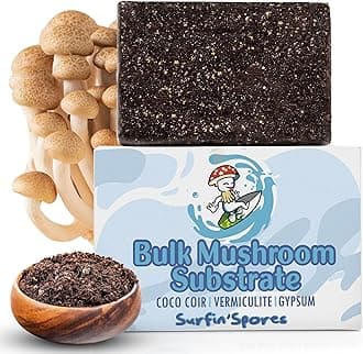Surfin' Spores Premium Mushroom Substrate - 10 lbs Bulk CVG Blend for Monotub Cultivation - Pasteurized Coco Coir, Vermiculite & Gypsum Mix - Professional Mycologist Formula for Growing Mushrooms