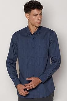 Peter England Men's Everyday Ditsy Print Slim Fit Full Sleeve Casual Shirt | 100% Cotton