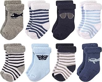 Hudson Baby baby-girls Cotton Rich Newborn and Terry Socks