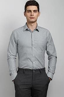 Men's Easy to Iron Everyday wear Premium Cotton Full Sleeve Stripe Formal Shirt