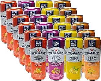 NiroAssortment | San Pelligrino Italian Sparkling Drinks | Zero Sugar | 24 Pack Variety of 4 Assorted Flavors | Niro Neoprene Sleeve Included