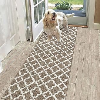 SHACOS Entrance Runner/Mat Non-Slip Door Mat Runner Non Shedding Kitchen Carpet Machine Washable Floor Mat for Hallway Entrance Bedroom Laundry Room Brown 60 x 180 cm
