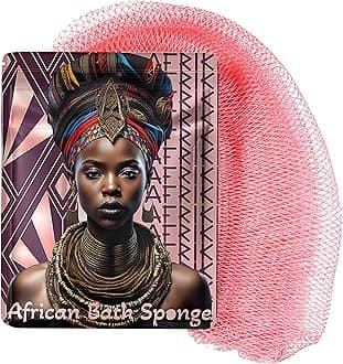 AFRIKI African Net Sponge – Exfoliating Body Scrubber, Black Owned & Rooted in Africa, All Skin Types | 45 in Long (Rose Gold)