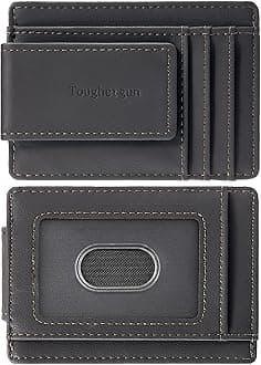 Slim Wallet for Men RFID Blocking Money Clip, Minimalist Front Pocket Credit Card Holder, Magnetic Thin Mens Wallets with ID Window