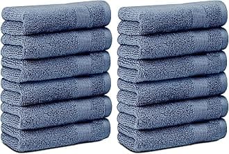Luxury Hotel Cotton Towel Set Bath Towels, Hand Towels and Washcloths. (12x12 Washcloths, 12-Pack, Blue)