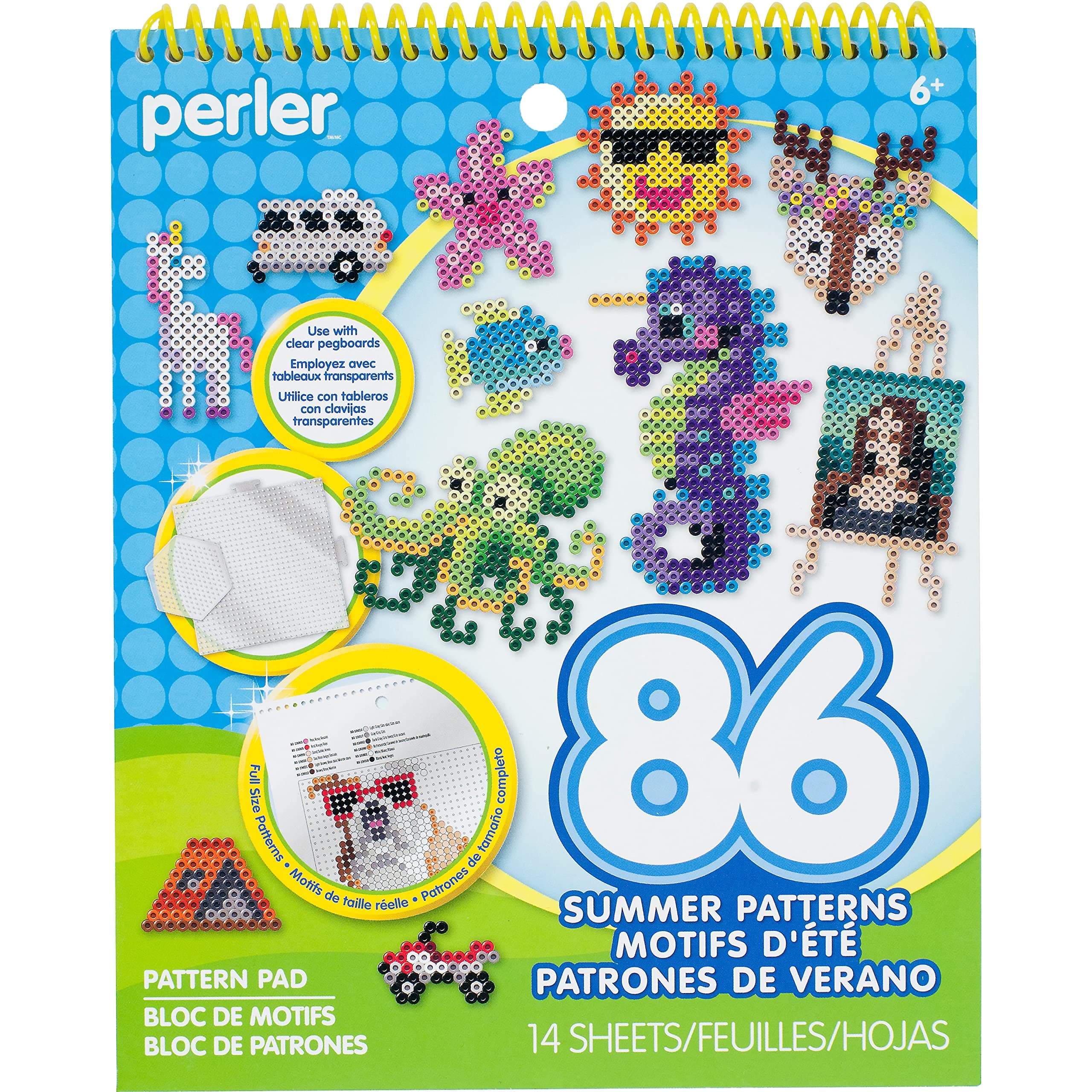 Perler Instruction Pad for Fuse Beads, 86 Patterns, Summertime Fun Piece, Small