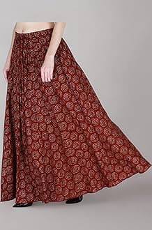 Cotton Printed Women Wear Maxi Long Skirt 40" inch Full Length