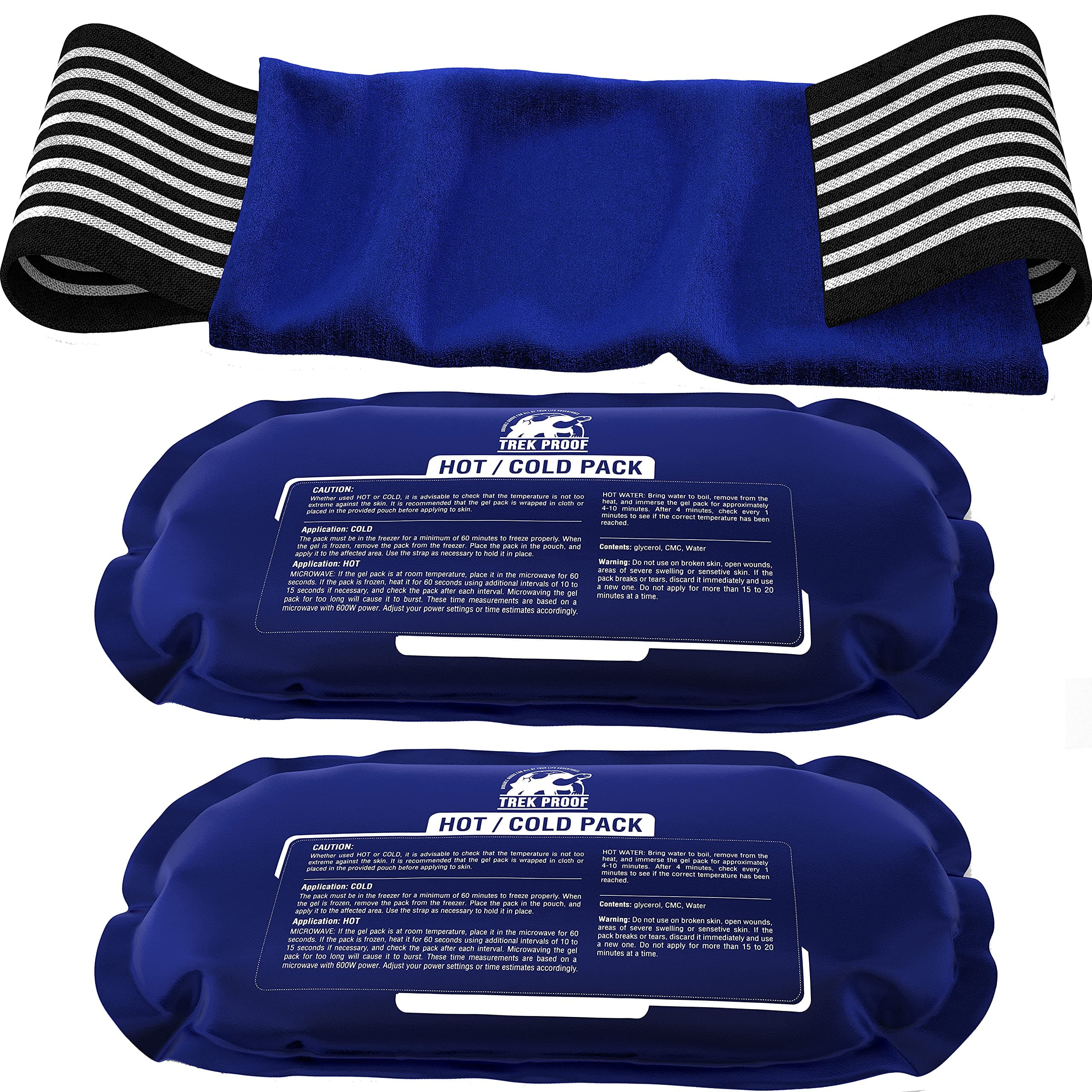 Ice Pack (2-Piece Set) Reusable Hot and Cold Therapy Gel Wrap Support Injury Recovery, Alleviate Joint and Muscle Pain Rotator Cuff, Knees, Back & More (3 Piece Set - Classic)