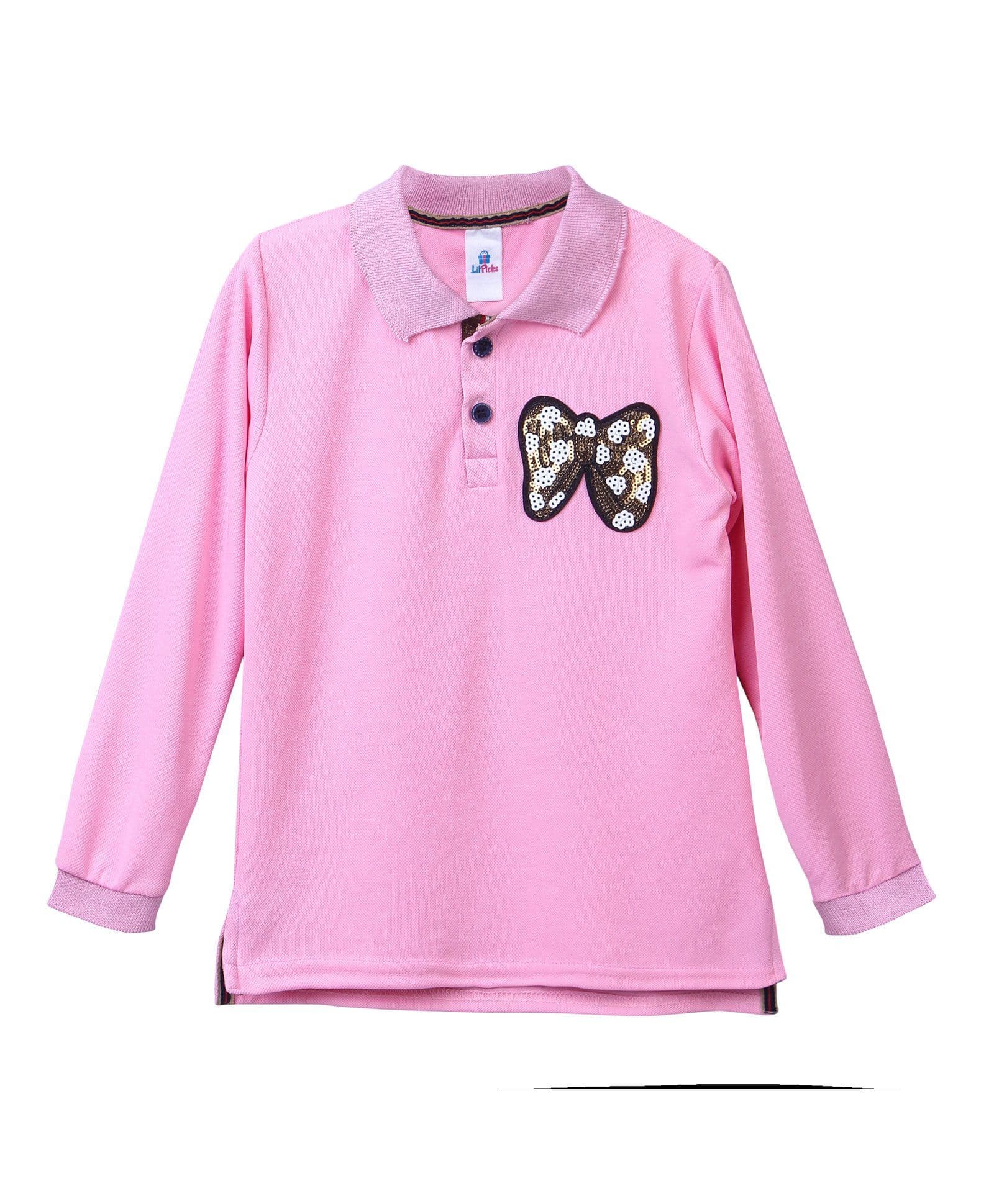 Lilpicks Couture Bow Sequin Full Sleeves Tee