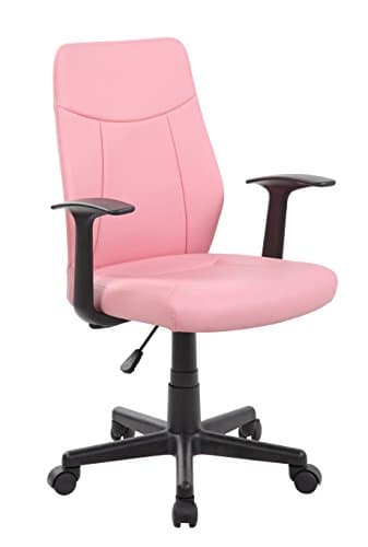 Ayvek Chairs Modern Ergonomic PU Mid-Back Executive Computer Desk for Home Office, Pink