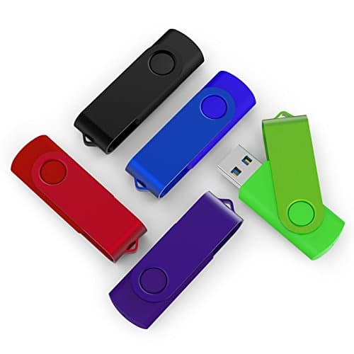 TOPSELL 5 Pack 8GB USB Flash Drives Thumb Drives Memory Stick USB 2.0(5 colors: Black Blue Green Purple Red)