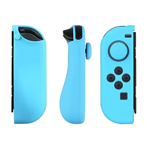 Junya Joy-Con Gel Guards with Thumb Grip Caps, Protective Skin Anti-Slip Lightweight Comfort for Nintendo Switch(Blue)