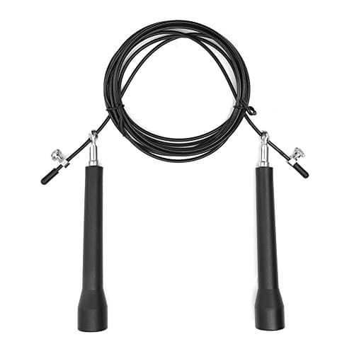 Emoh Speed Cable Jump Rope Adjustable Weighed Best For Exercising, Boxing & MMA, Home Fitness & Sports Training(Black)