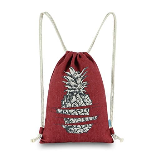 Miomao Drawstring Backpack Pineapple Style String Bag Canvas Beach Sport Daypack