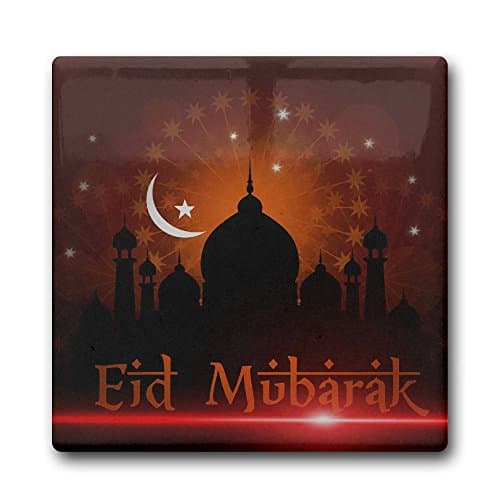 Personalized Coasters Eid-Mubarak Square Ceramic Drink Coaster For Bar, Coffee Cup Mat Tea Pad Table Decoration Accessories