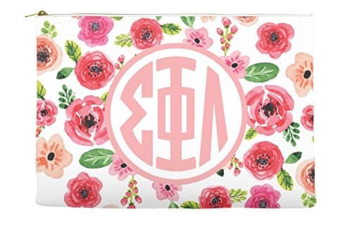 Sigma Phi Lambda Daisys Purple Cosmetic Accessory Pouch Bag for Makeup Jewelry & other Essentials