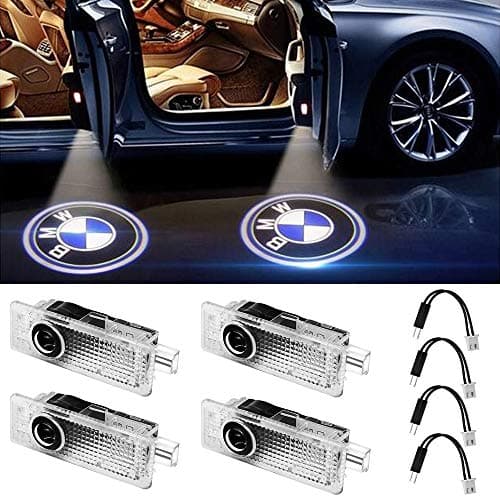 Car Door LED Logo Projector Ghost Shadow Welcome Lights Easy Installation for BMW Series (4 Pack)