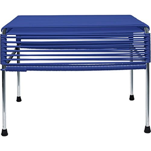 Innit Designs Atom Ottoman | Chrome Base - Deep Blue