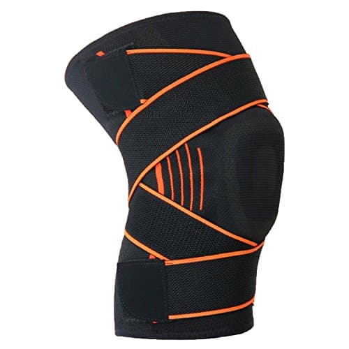 Jyer Compression Knee Brace Sleeve Support with Protective Straps and Shock-absorbing Pad, for Running, Meniscus Tear, Joint Pain, Arthritis Relief, Acl Recovery and Sports (X-Large)