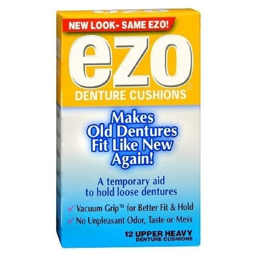 Ezo Upper Denture Cushions, Heavy 12 ea (3 PACK)
