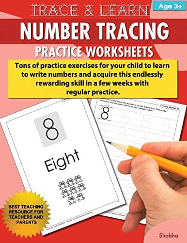 Trace & Learn Numbers Tracing Workbook Practice Worksheets: Daily Practice Guide for Pre-K Children Paperback – 10 Nov 2016