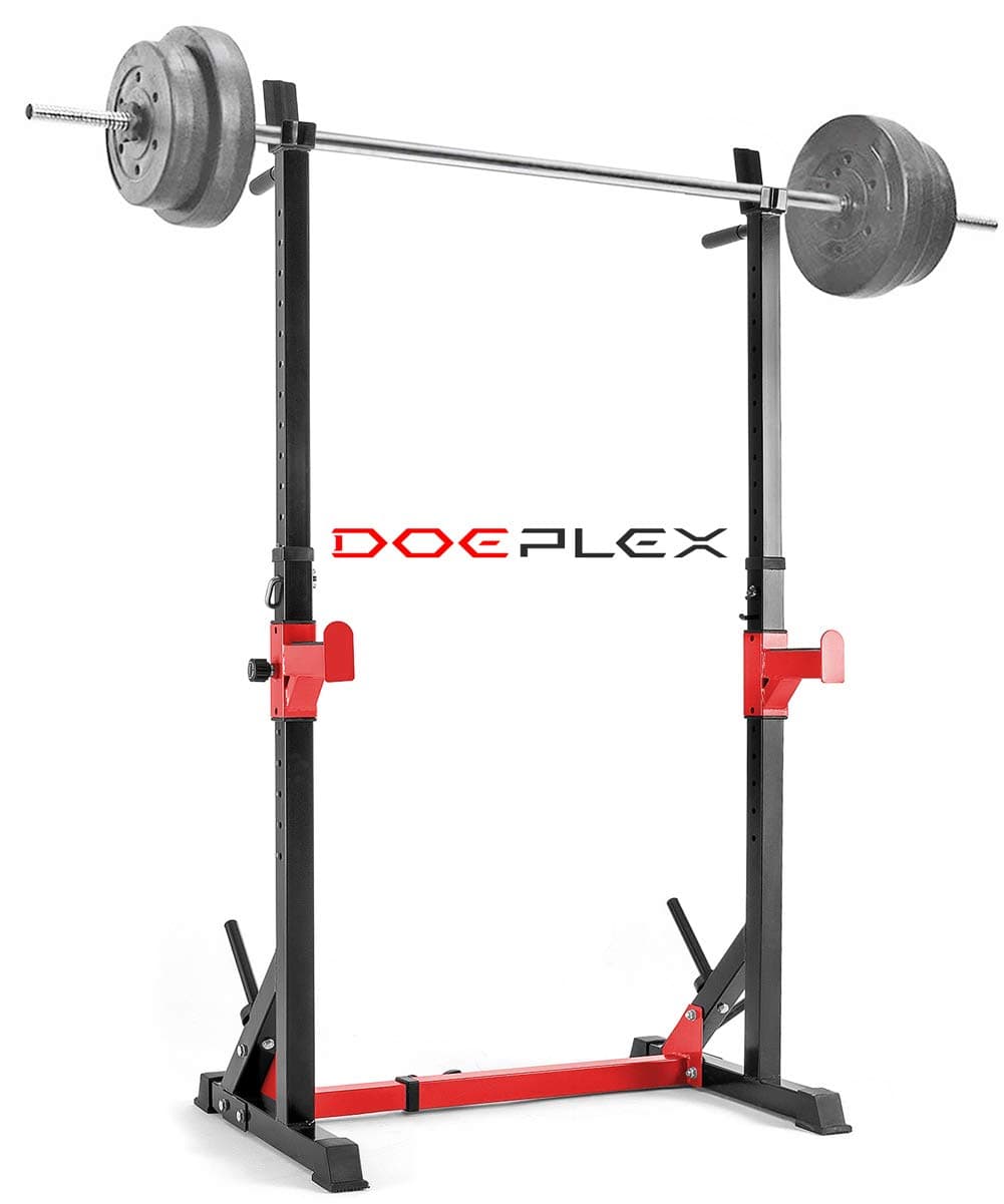 Doeplex [2020 Upgrade Multi-Function Adjustable Squat Rack Exercise Stand - 550-Pound Capacity