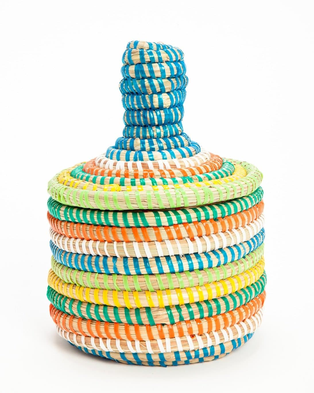 Colorful MINI Handwoven Covered Storage Basket