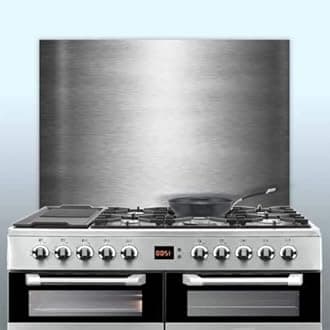 Displaypro 0.9mm Thick Brushed Stainless Steel Kitchen Cooker Hob Wall Splashback (750, 950)