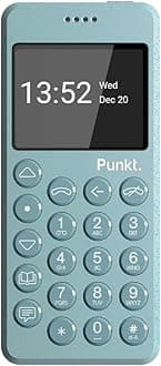Punkt. MP02 New Generation 4G LTE Minimalist Mobile Phone, Unlocked, Nano-SIM, WiFi Hotspot,2GB RAM+16GB Storage, 1280 mAh Battery (Light Blue)