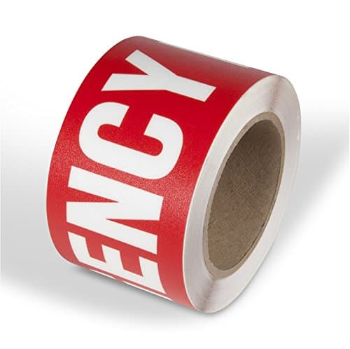"EMERGENCY EXIT" Floor Tape, 3" x 54', 16 Rolls per Pack, 12 Pounds, 10" x 10" x 12"