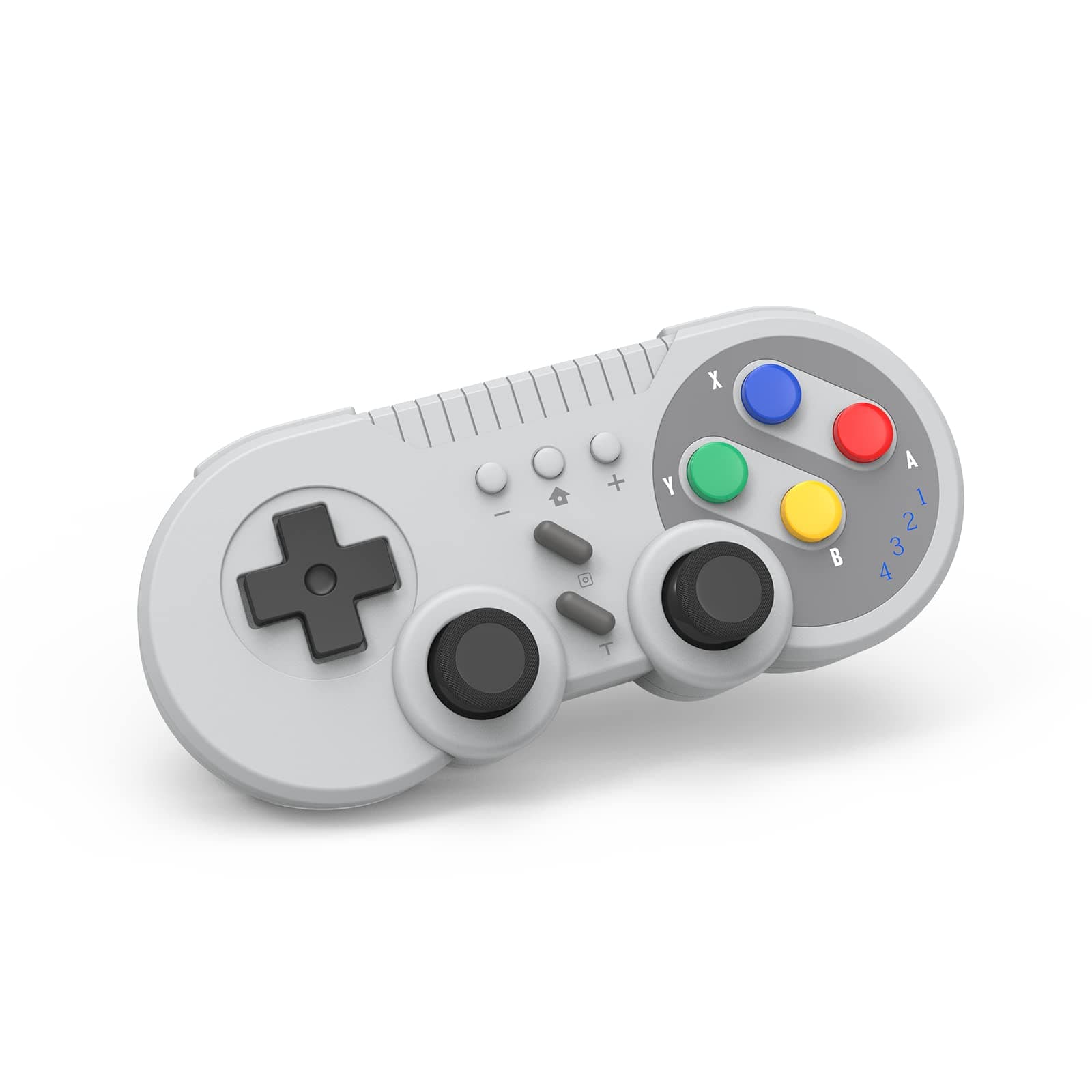 Switch Controller Wireless Gamepad Compatible with NS/Switch OLED/Windows PC - Classic SNES Style Controller with Motion Control/Vibration/Turbo/Wakeup - Gray