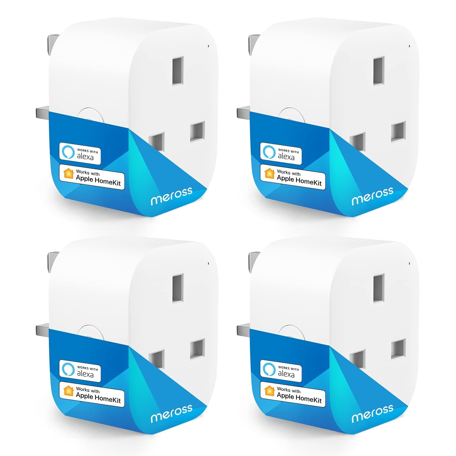 meross Mini Smart Plug 4 Pack, WiFi Plugs Compatible with HomeKit, Alexa, Google Home, SmartThings Wireless Remote Control Timer Plug No Hub Required