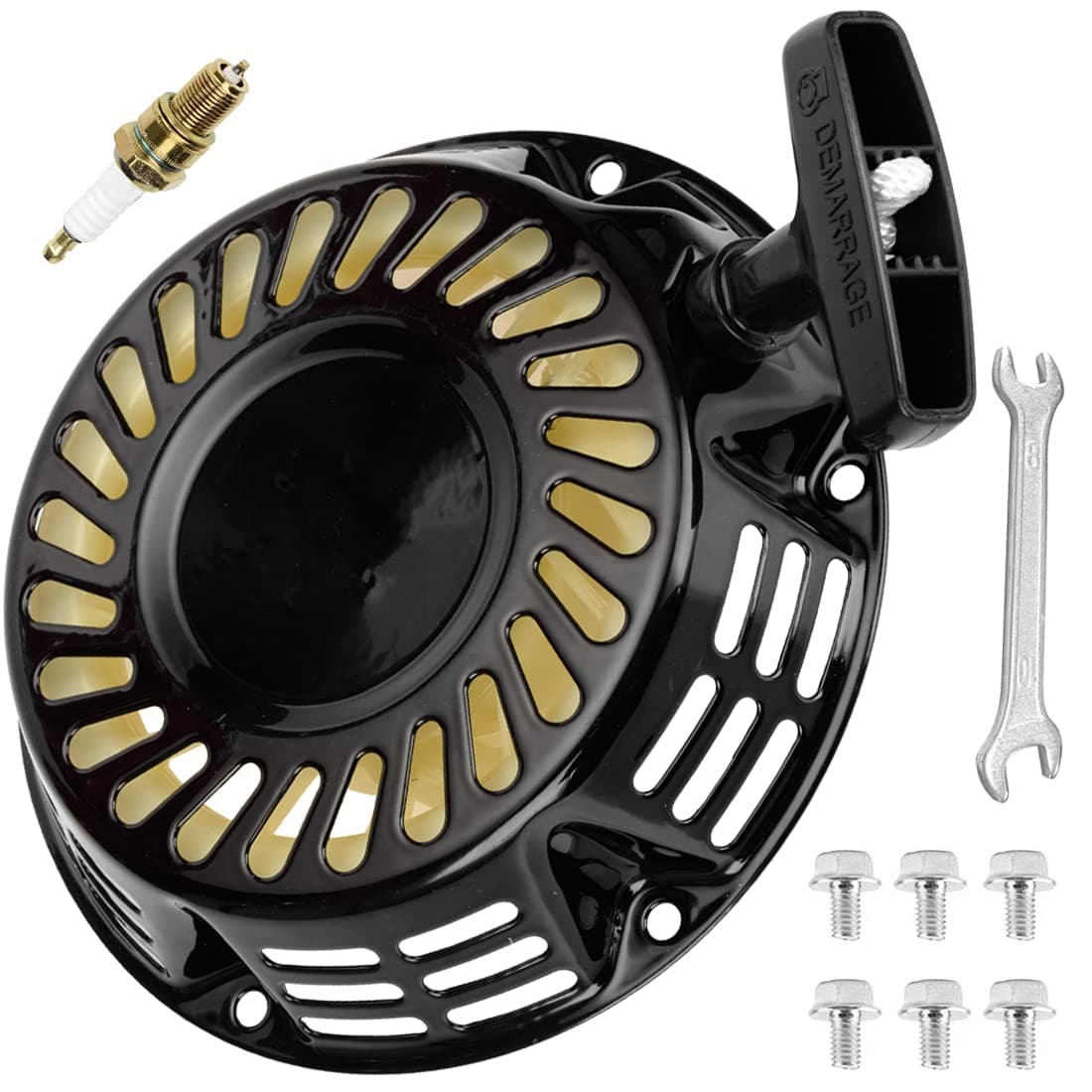 - Pull Recoil Start Spark Plug for 196cc 5.5hp 6.5hp Coleman BT200X CT200U Trail CT200U-EX Motovox MBX20 MB200 Baja MB200 Predator 212cc Mini Bike Motor Hammerhead 80T TrailMaster Go Kart Black