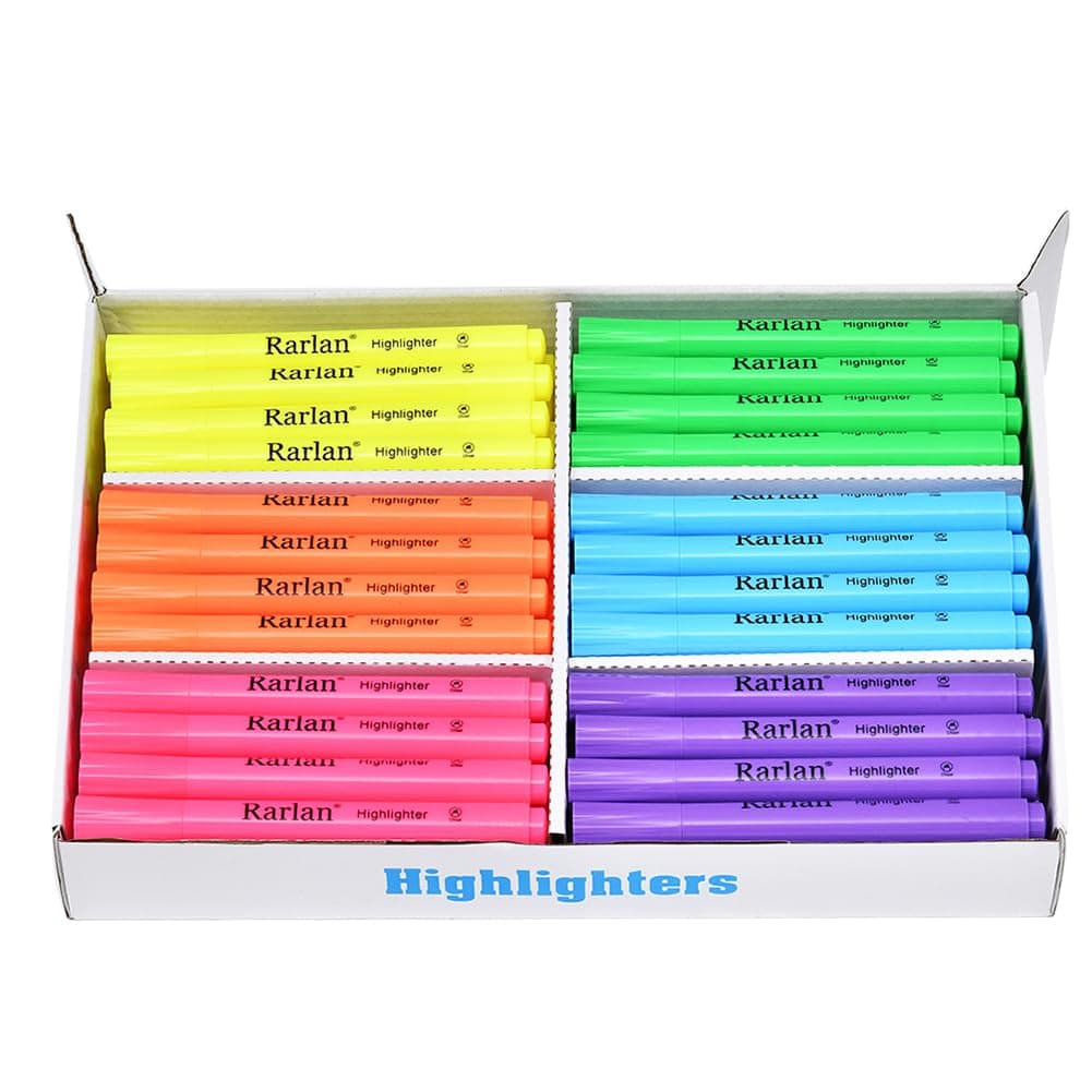 Highlighters, Chisel Tip, Assorted Fluorescent, 72 Count Bulk Pack