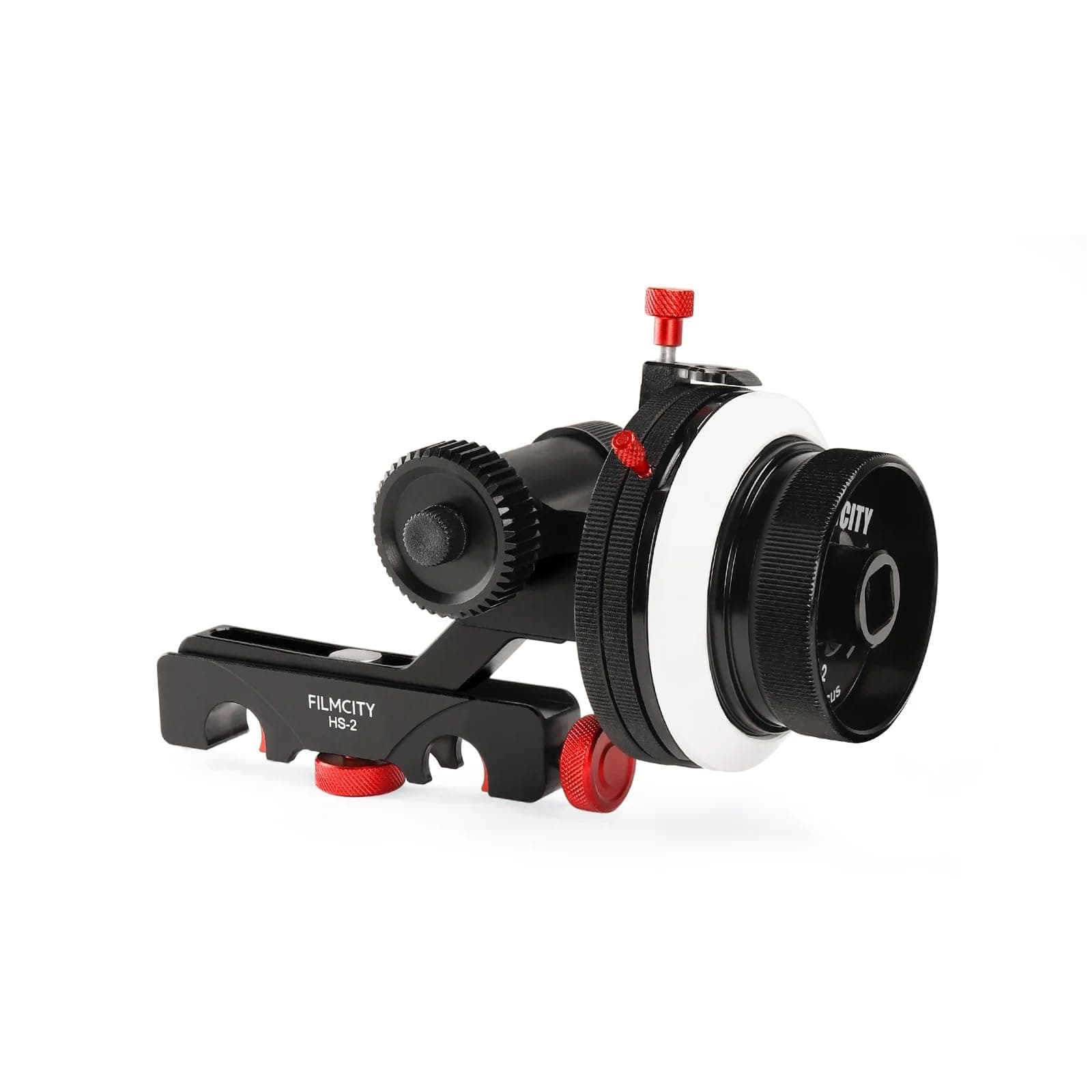 HS-2 Follow Focus with Hard Stops for Camera & Shoulder Rigs. 15mm Rod Quick Release Clamp. 0.8 Pitch Gear, 43 Teeth. Gear Belt Fits 46 to 110mm Lenses. Speed Crank Included (HS-2)