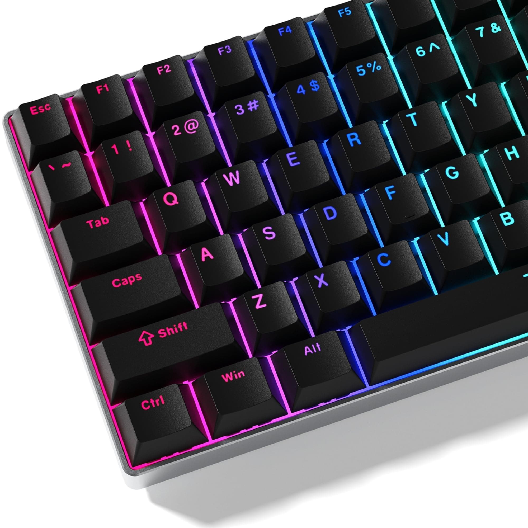 Black PBT Keycaps Set, Cherry Profile, Shine Through, Universal Compatibility for Cherry Gateron MX Switch Keyboards