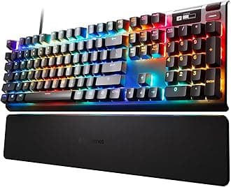 SteelSeries Apex Pro HyperMagnetic Gaming Keyboard — Adjustable Actuation — OLED Screen — RGB – USB Passthrough