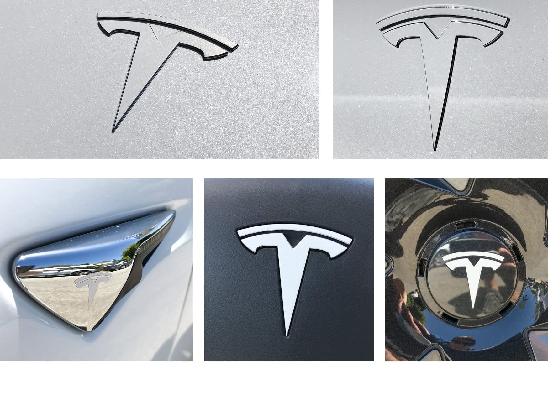 Tesla Model 3 Logo Decal Wrap Kit (Pearl White Multi-Coat)