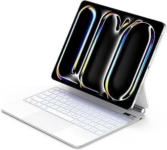 GOOJODOQ Magic Keyboard Case for iPad Pro 13" M5 2025/M42024,Keyboard Case for iPad Pro 13 inch with Full Range of Touch Trackpad,7 Color Backlit for iPad Pro 13 Keyboard-White