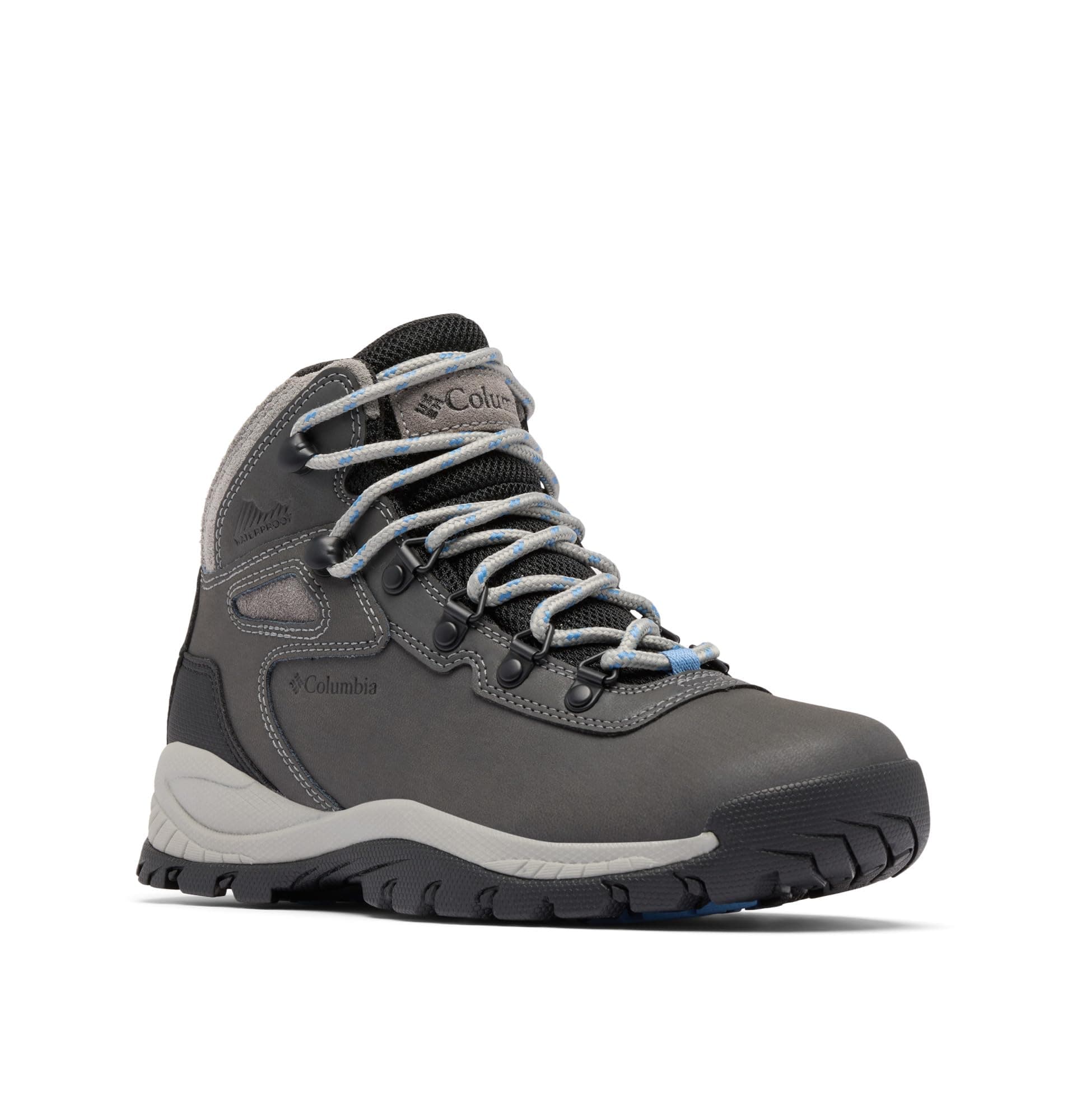 Columbia Womens Newton Ridge Lightweight Waterproof Hiking Boot, Quarry/Cool Wave, 8