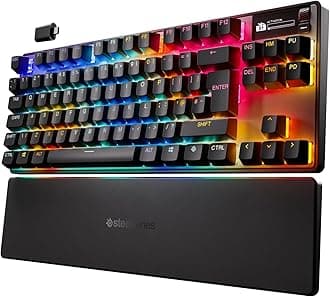 SteelSeries Apex Pro TKL Wireless Gen 3 - Wireless Gaming Keyboard - Adjustable Actuation Hall Effect Switches; Game-Ready Presets - Rapid Trigger, Protection Mode, Rapid Tap/SOC - English QWERTY