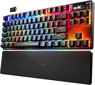 SteelSeries Apex Pro TKL HyperMagnetic Gaming Keyboard - World's Fastest Keyboard - Adjustable Actuation - Esports Tenkeyless - OLED Screen - PBT Keycaps - USB-C - 2023 Edition - German QWERTZ Layout